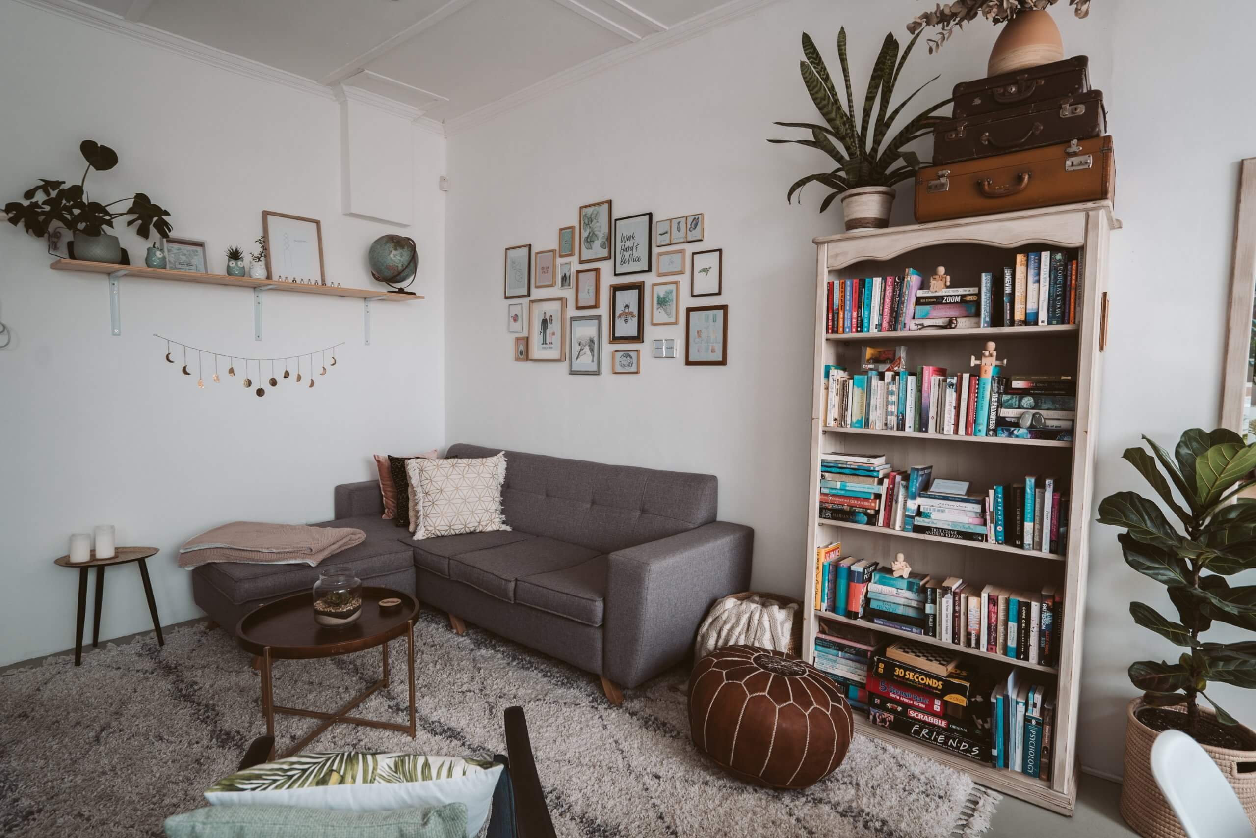 Rental Decor Rental apartment decorated with plants and gallery wall for modern style